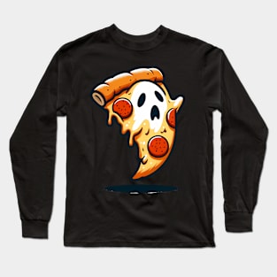 Funny Pizza Ghost Halloween Long Sleeve T-Shirt
